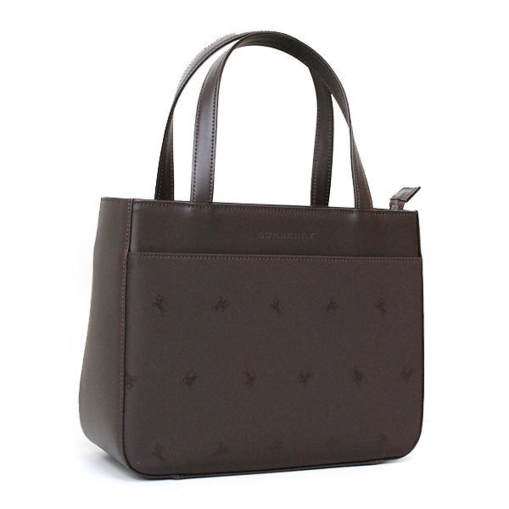 Burberry Handbag Embroidered Black Calf Leather Nylon